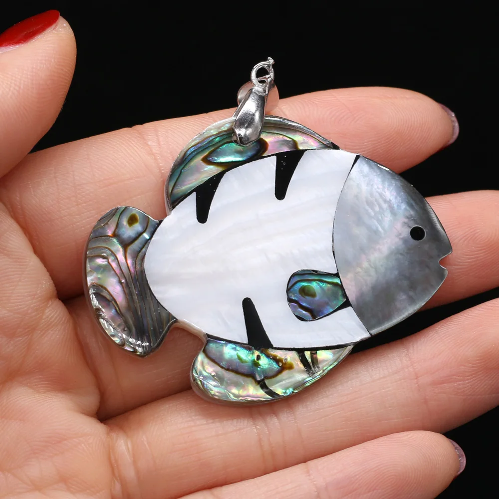 Natural Shell Pendant animal shape Mother of Pearl Splicing Abalone Shell charms For jewelry making DIY Necklace accessories