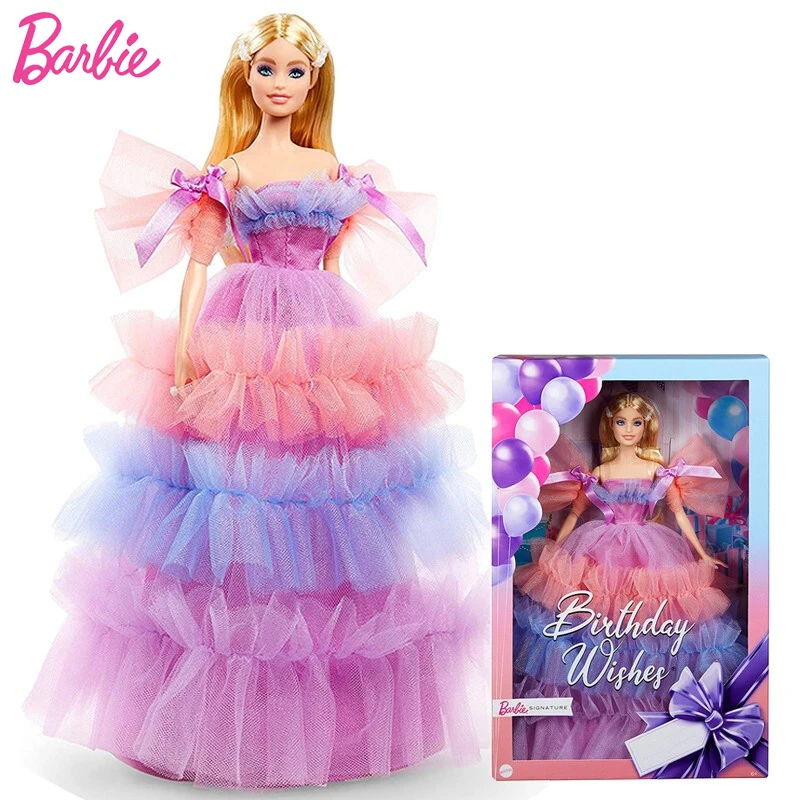 

Original Barbie Dolls Birthday Wishes Princess Holiday Barbie Girls Toys Collector Edition Social Dolls for Girls Gift Juguetes