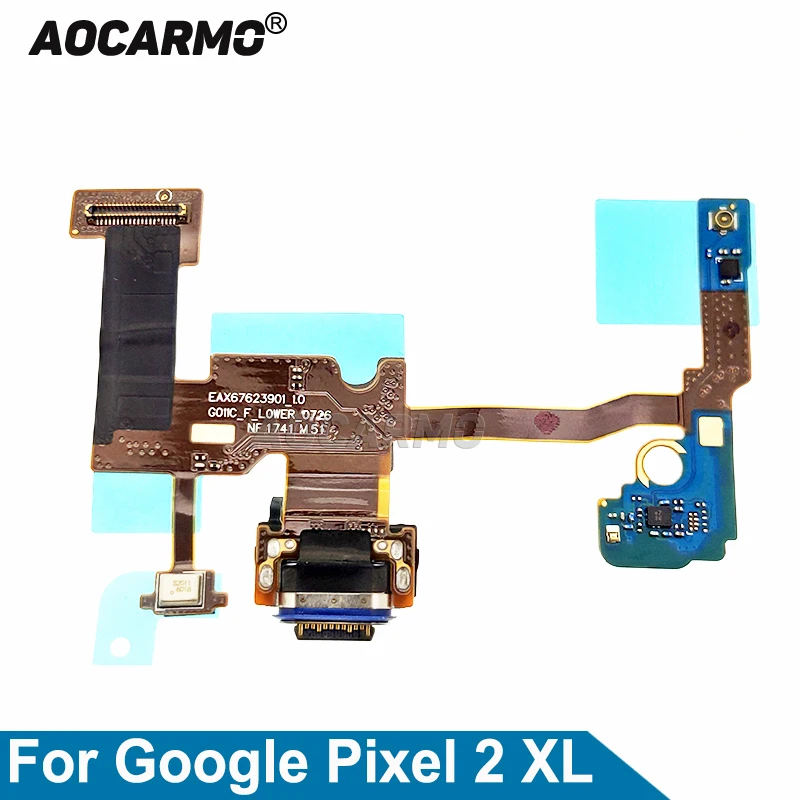 Aocarmo Type-C USB Charging Dock Charger Port Flex Cable Bottom Mic Microphone For Google Pixel 2 XL 2xl