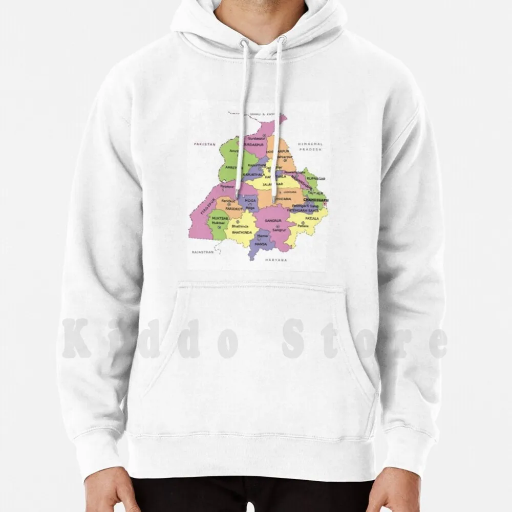 Punjab Hoodies Long Sleeve Punjab Map India Punjabi Bhangra Ranjha