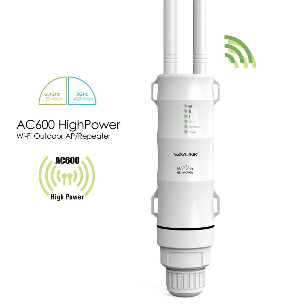 AC600 Outdoor Wifi Repeater Dual Dand 2.4/5Ghz 12dBi Antenna POE High Power Waterproof Wireless Wifi Router/AP Repeater Extender