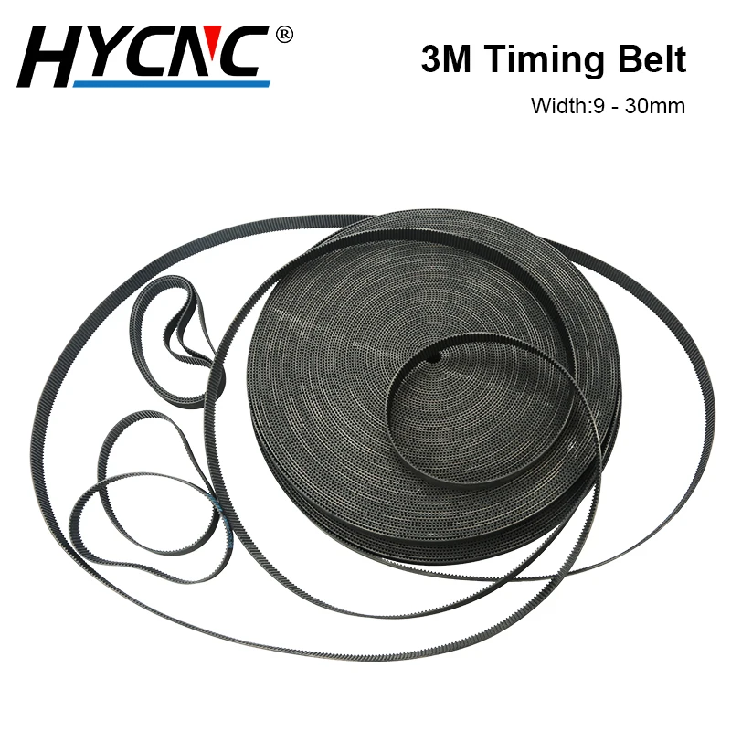 3M Timing Belt Width 8 / 9 / 10 / 12 / 15 / 20mm Open Arc Tooth Rubber Synchronous Rubber Belt CNC Laser Cutting Machine Belt