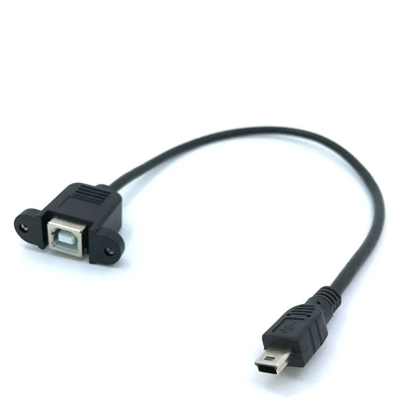 

5pcs 30cm 50cm Mini 5pin Mini USB USB 2.0 Male to USB 2.0 B Type Female Connector Cable Panel Mount Hole