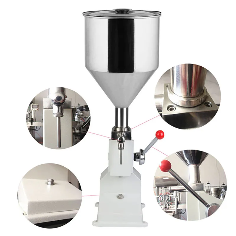 Máquina de llenado Manual A03, para jabón líquido, crema, aceite, relleno de grado alimenticio, 5-50ml, envío por aire