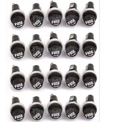 10 pcs 5*20mm glass fuse holders black insurance tube socket fuse holder for 5*20 insurance Panel Mount Fuse Holder