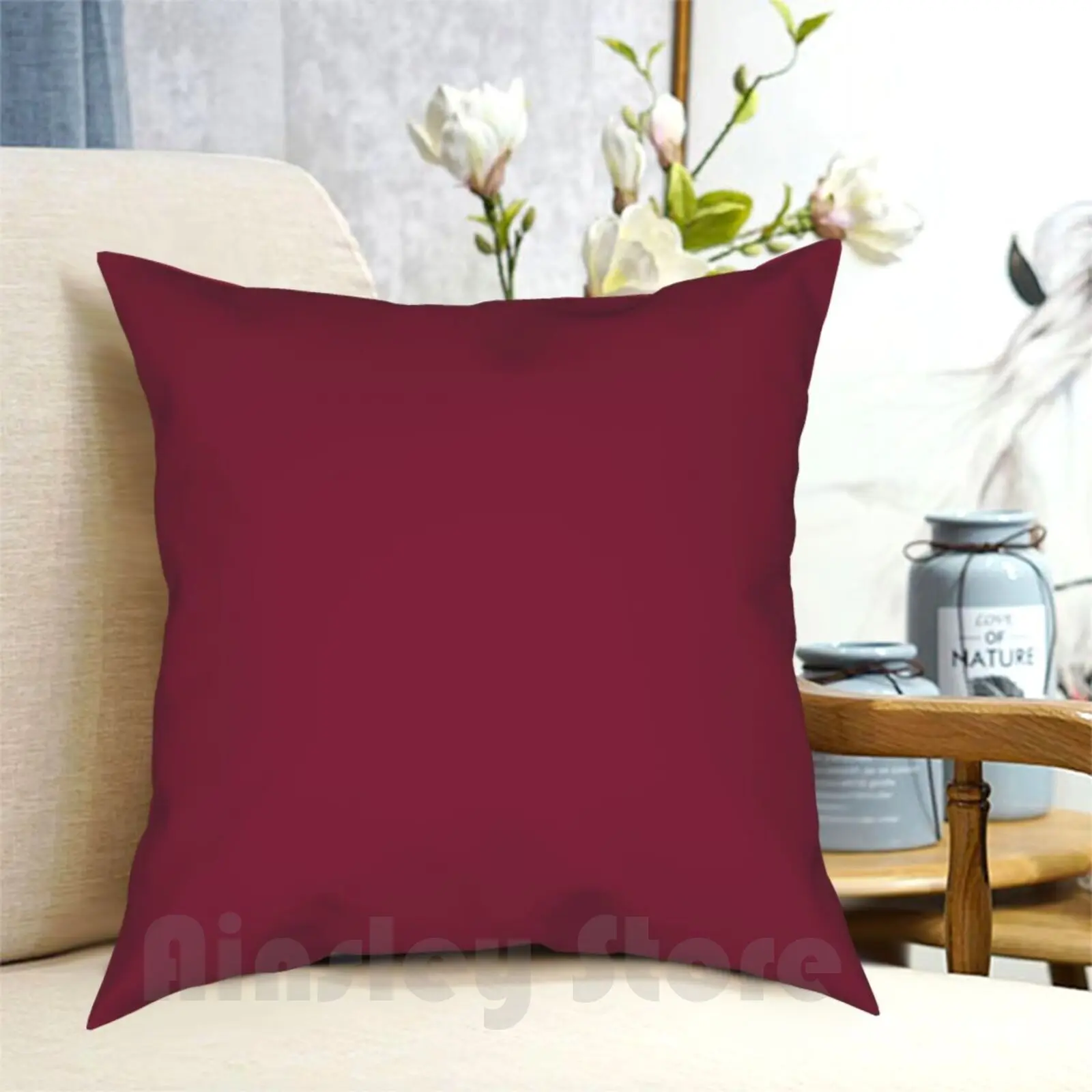 Plain Solid Claret Red-Over 100 Shades Of Red On Ozcushions Pillow Case Printed Home Soft DIY Pillow cover Claret Pink Rose