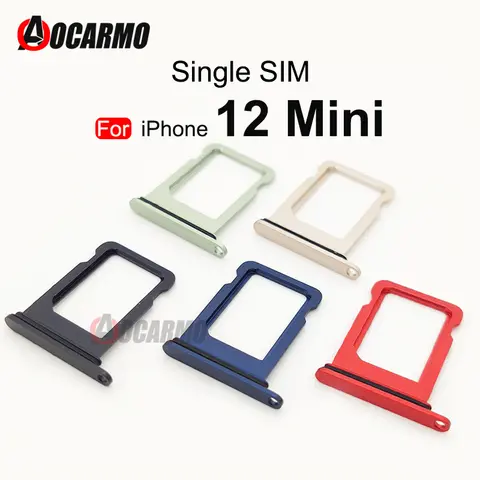 Aocarmo 심 트레이 홀더, 아이폰 12 미니 미니 SIM 카드 트레이 슬롯 홀더, 어댑터 소켓 교체 부품