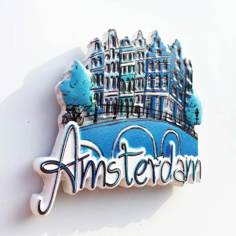 3D Netherlands Amsterdam Delft Souvenirs Refrigerators Fridge Magnets Board Resin Magnetic Stickers Home Decor Decorations