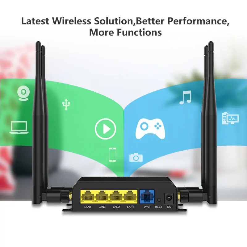 Entsperrter 4G-LTE-WLAN-Router, kabelloser CPE-Router für den Innenbereich mit SIM-Kartensteckplatz bis zu 32 Benutzer für EC25-Modul-WLAN-Router