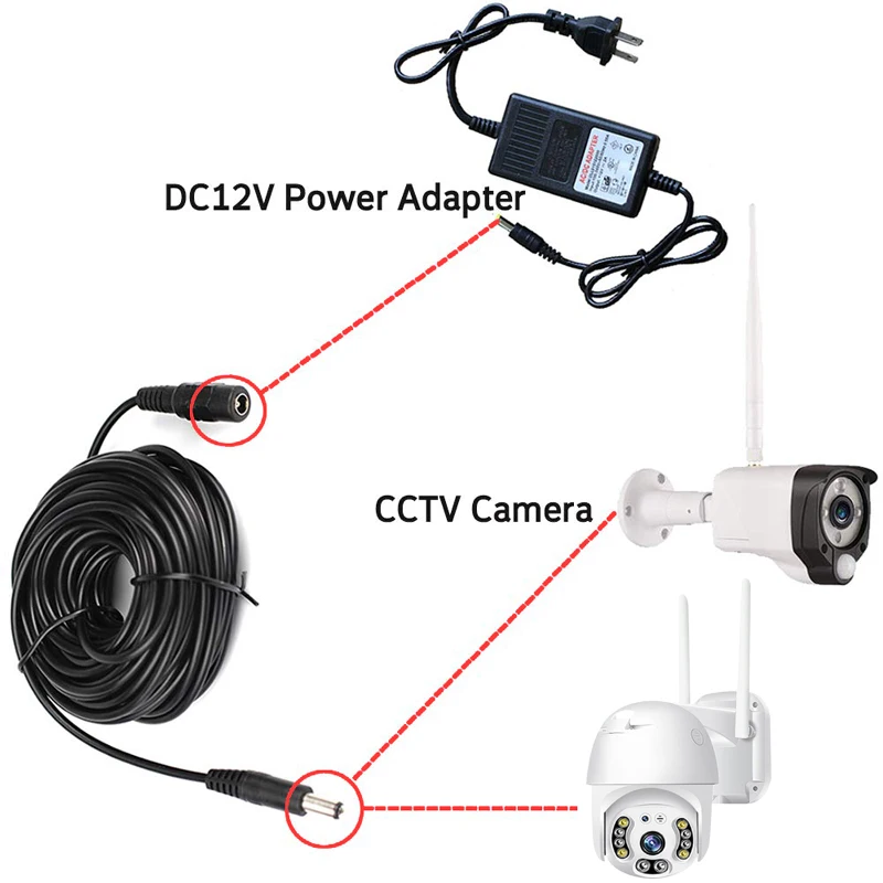 Imagem -02 - Cabo de Extensão para Segurança Cctv Conector do Soquete Compatível com Adaptador 12v dc Câmera ip Wifi m 16ft 5.5 mm x 2.1