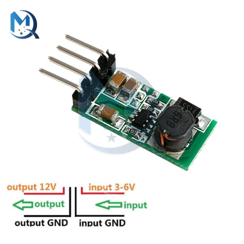 DC-DC Voltage Converter Module 3.3/3.7/5/6V to 12V Step-up Power Supply Regulator Boost Converter for MCU Development Board