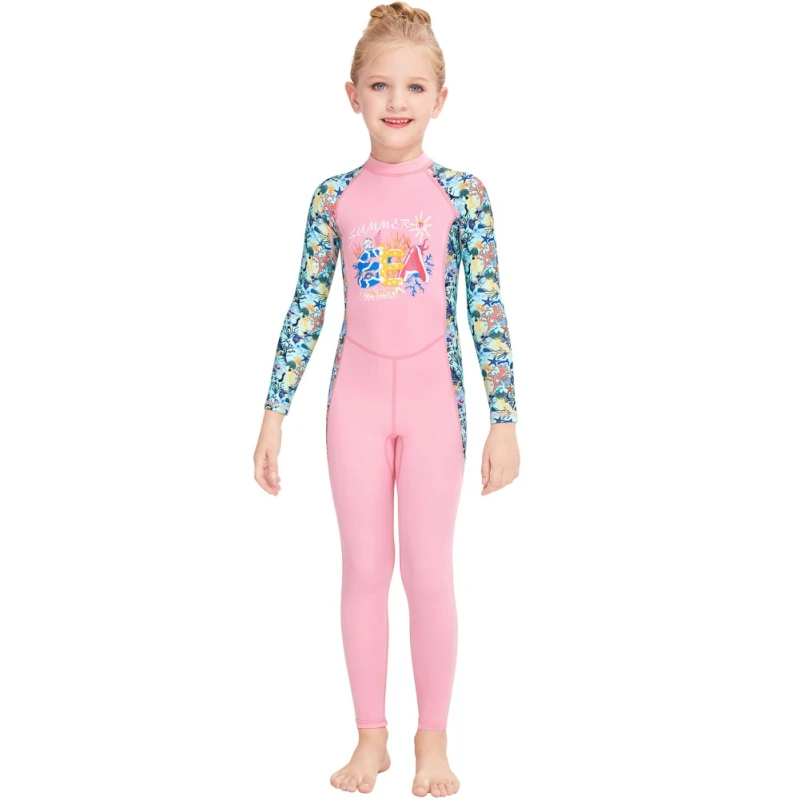 Children Girls Long Swimsuit Sun Protection Bathing Suits Speed Dried Loaded Snorkeling Diving Kids Wetsuit Clothes