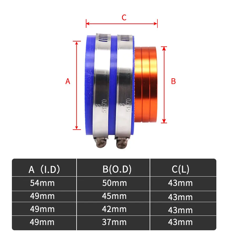 Universal Motorcycle Carburetor Intake Manifold Boot FLANGE Clamps CNC Aluminum Air Filter Joint Interface Adapter