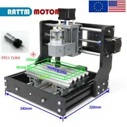 Minimáquina de grabado de escritorio CNC 1610 Pro para madera con portabrocas ER11 láser