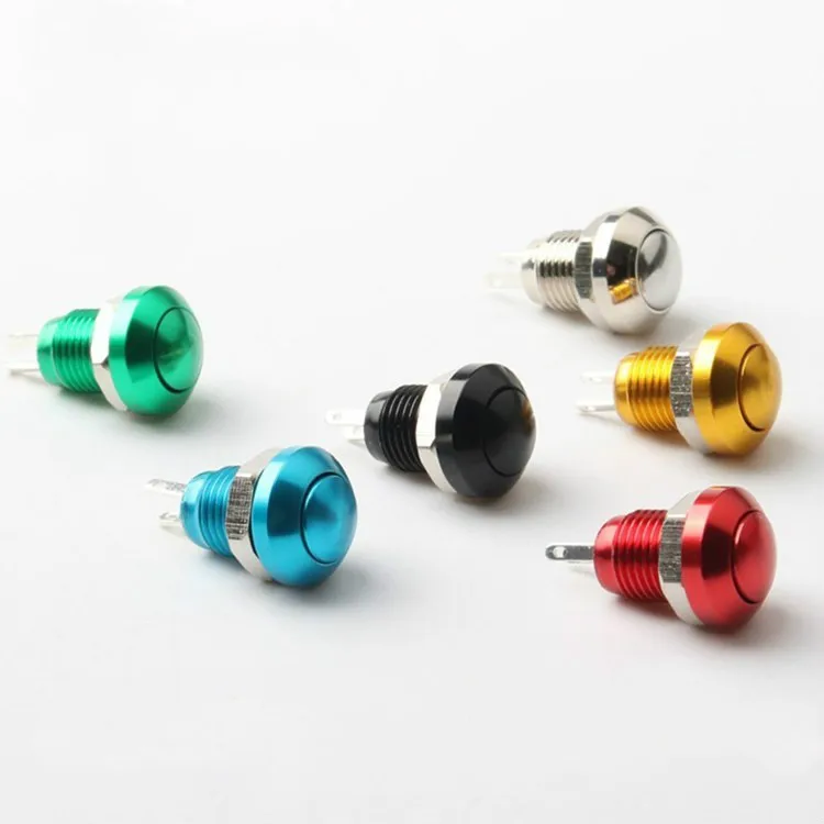 1pc 8mm Momentary Metal Horn Doorbell Bell Push Button Switch Waterproof Car Auto Engine PC Power Start Starter