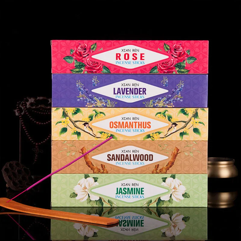 Indoor Spices Sandalwood Incense Stick Aroma Incense Household Rose Lavender Jasmine Osmanthus Fragrance Incense Fresh Air