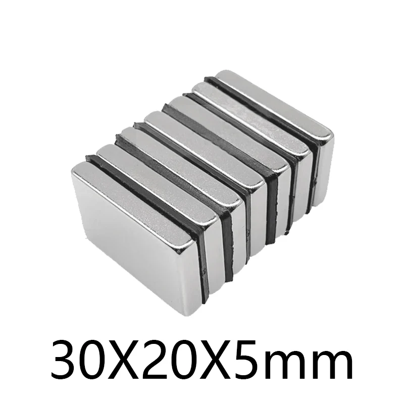 2~500PCS 30mmX20mm Bulk Sheet Neodymium Magnet 30x20x5 Block Powerful Magnets 30x20x5mm Permanent NdFeB Magnetic Magnet 30*20*5