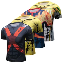 Gym Sport T Shirt Men Bodybuilding Workout Shirt Quick Dry Football Basketball Jersey Training Running Fitness Compression Shirt