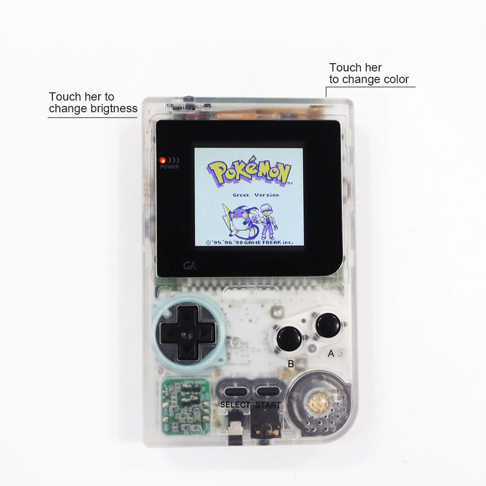وضع الإضاءة الخلفية المجدد بـ 8 ألوان لوحدة التحكم Game Boy GBP - لون أبيض شفاف