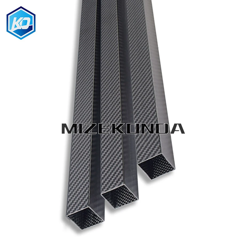 1Pcs 1000mm 3K Full Carbon Fiber Square Tube OD: 25 26 28 30 32 34 35 36 38 40mm Twill Matte Surface For RC Model Material