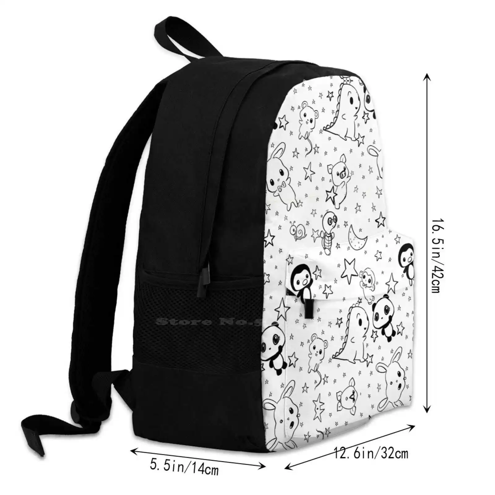 Dino & Panda-mochila para estudiante, bolsa de viaje para ordenador portátil, patrón de animales bonitos, Dino y Panda, Baby Rabbit, #1