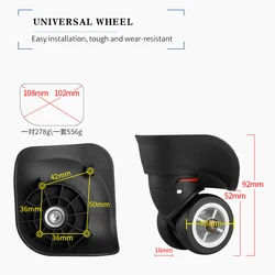 HANLUOKE W029 Trolley Case Luggage Wheel Universal Travel Suitcase Parts Accessories High Quality Rubber Luggage Wheel Rubber