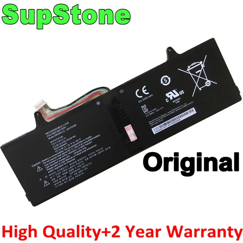 SupStone Original 7.6V 25.84Wh LBJ722WE Laptop Battery For LG Slidepad 11T54,15U340 15UD340-LX3F,1544-7777,2ICP3/73/120