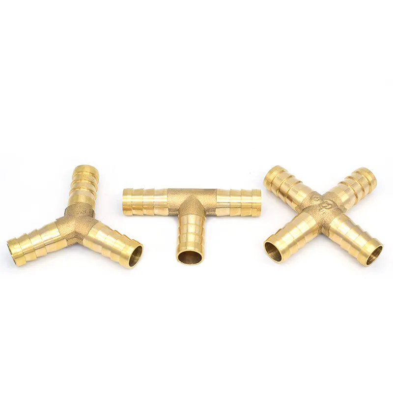 Brass Barb Pipe Fitting 2 3 4 way connector For 4mm 5mm 6mm 8mm 10mm 12mm 16mm 19mm hose copper Pagoda Water Tube Fittings