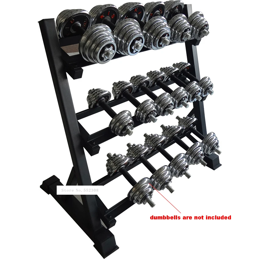 

MD-05 Household Square Pipe Dumbbell Stand Gym Vertical Fixed Three-Layer Dumbbell Placing Rack Dumbbell Bracket Bearing 200kg