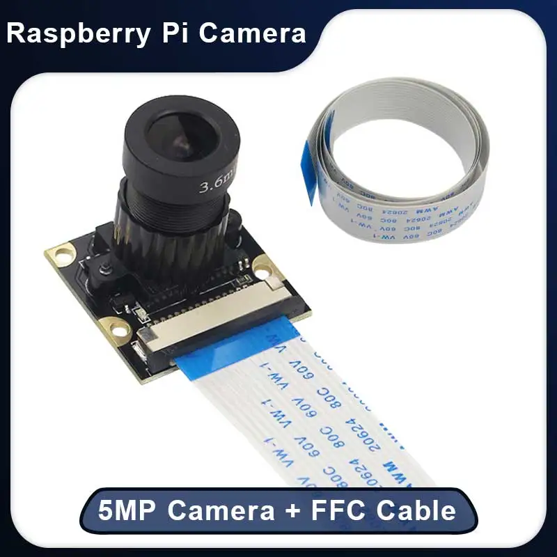 

5MP Raspberry Pi 4 Night Vision Camera OV5647 Adjustabl Focus 60° Camera 30CM FFC Cable for Raspberry Pi 4 Model B 3B Plus 3B