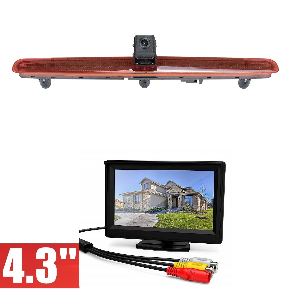 E9 HD 720P 3rd Brake Light Camera Stop lights Rear View Night Vision Camera +4.3'' Monitor for Transporter T5 Caravelle/Multivan