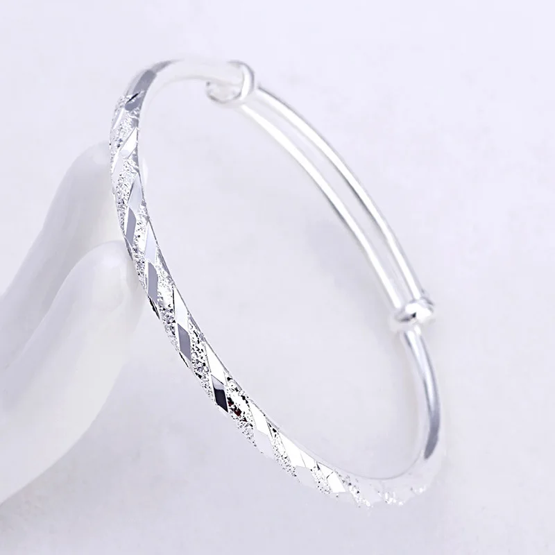 

925 Sterling Silver Party Cuff Bracelet for Women Couples Creative Simple Handmade Jewelry Adjustable Wedding Jewelry Gift