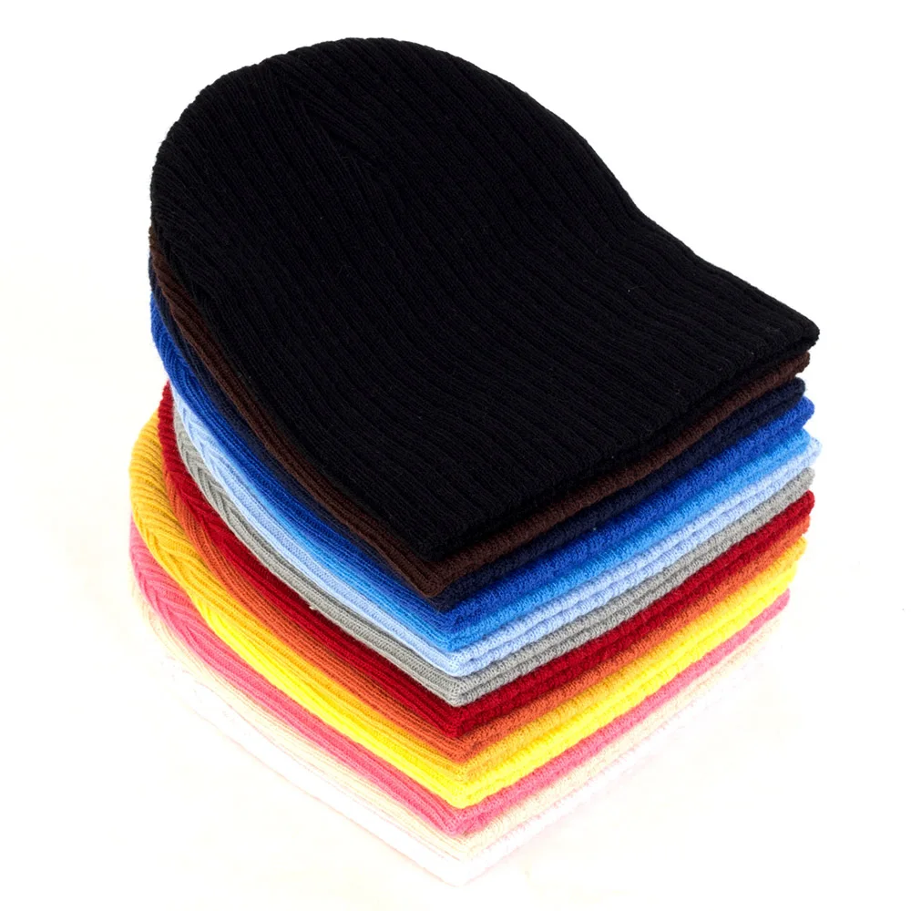 Casual Candy Color Newborn Baby Girls Striped Beanies Knitted Outdoor Warm Hats For Children Boys Toddler Caps Elastic Hats