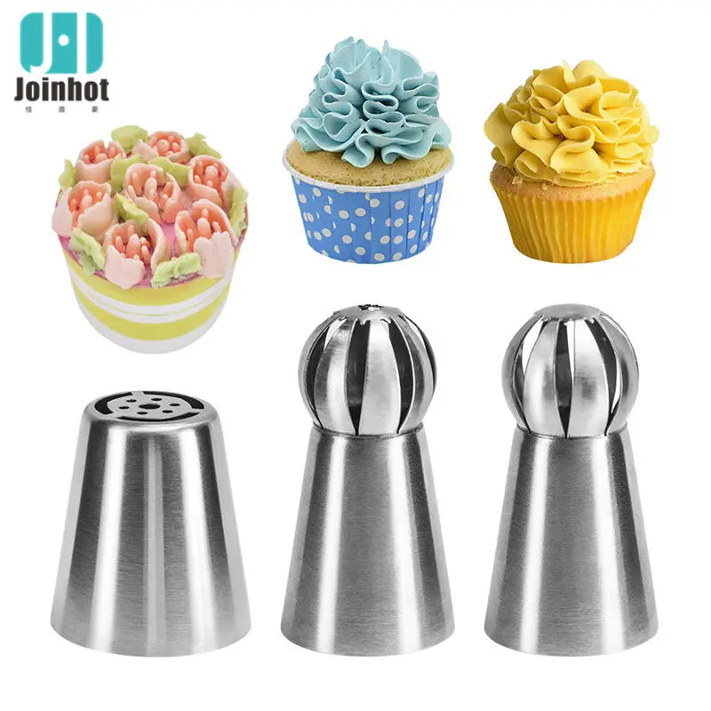 3PCs/Set Sphere Icing Piping Nozzles Russian Tulip Pastry Nozzles For Cream Cake Cream Decoration Tips Baking/Cake Tools