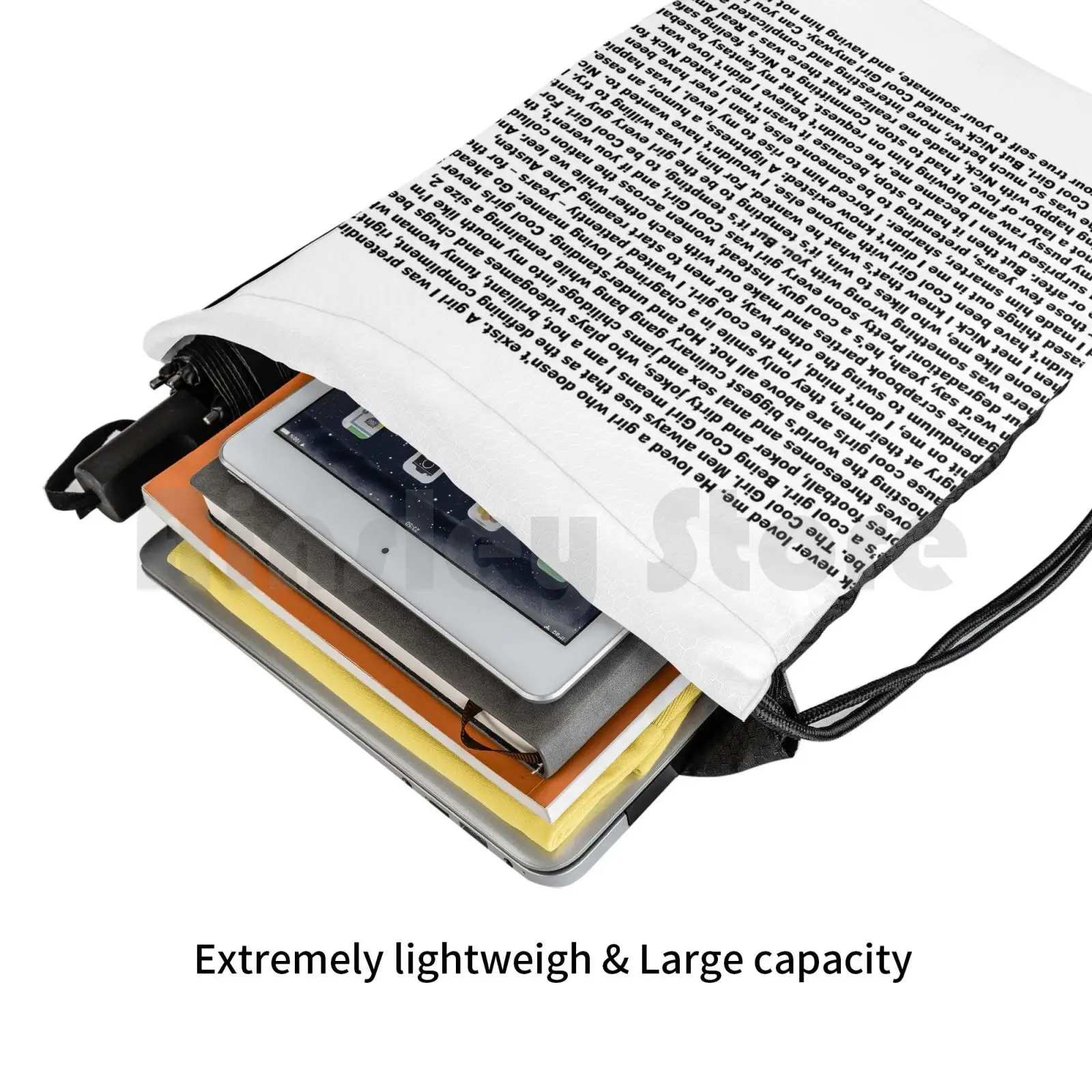 Cool Girl Monologue Film Edition กระเป๋าเป้สะพายหลัง Drawstring Bag ขี่ปีนเขายิมกระเป๋า Cool Girl David Fincher Cool Girl Monologue