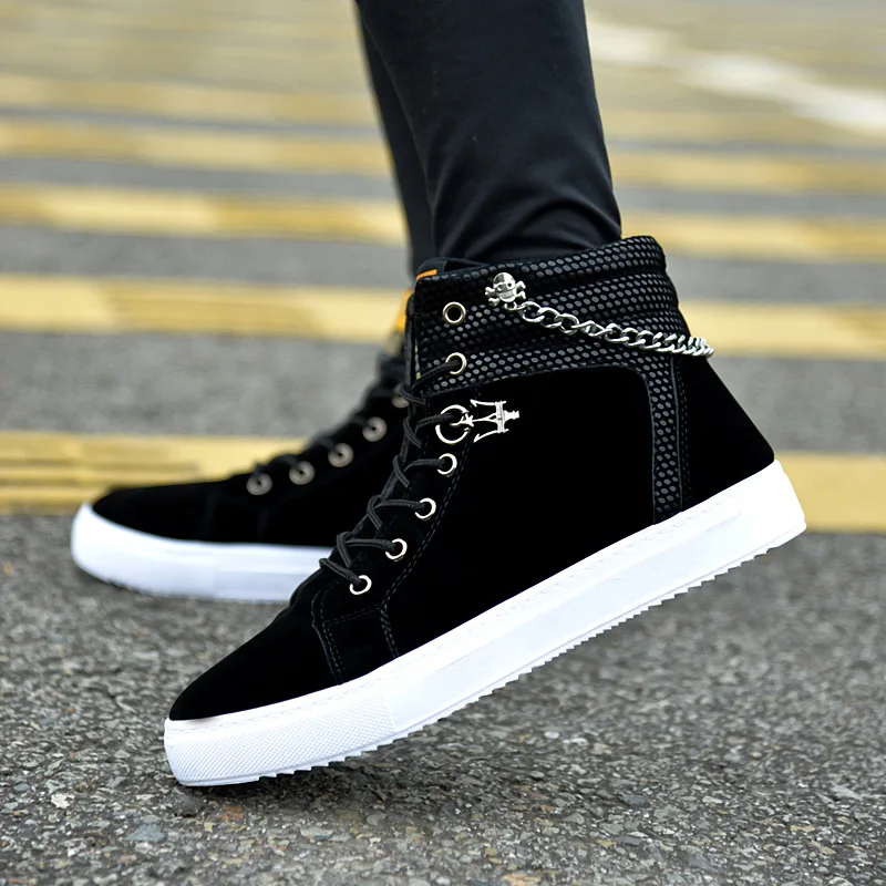 Mens Casual Skateboarding Shoes High Top Sneakers Sports Shoes Breathable Hip Hop Walking Shoes Street Shoes Men Luxury Sneakers