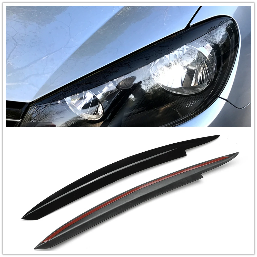 

For Volkswagen VW GOLF 6 VI MK6 GTI GTR GTD 2008-2013 Headlight Eyebrow Headlamp Eyelid Trim Front Head Light Cover Brow Sticker