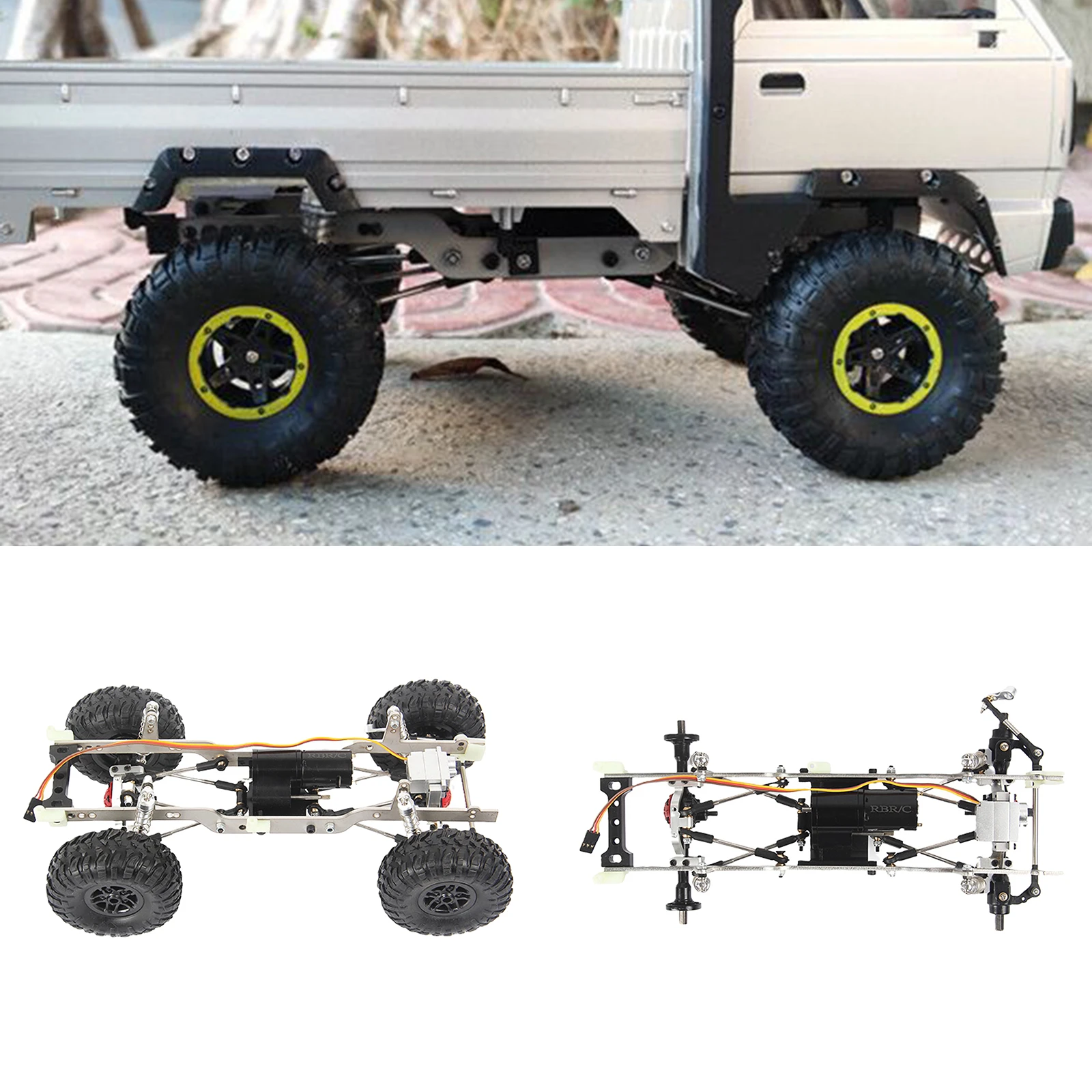 1:10 Metal RC Car Chassis Body Kit High Performance Upgrade Parts for 1/10 Scale WPL D12 RC Replacements Parts