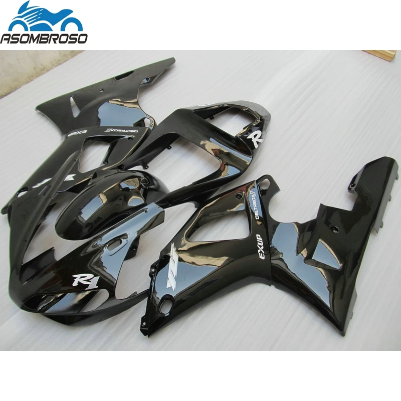 

Sports Racing Motorcycle Bodywork fairings for YAMAHA R1 fairing kit 2000 2001 glossy black fairing set YZFR1 00 01 HJ33