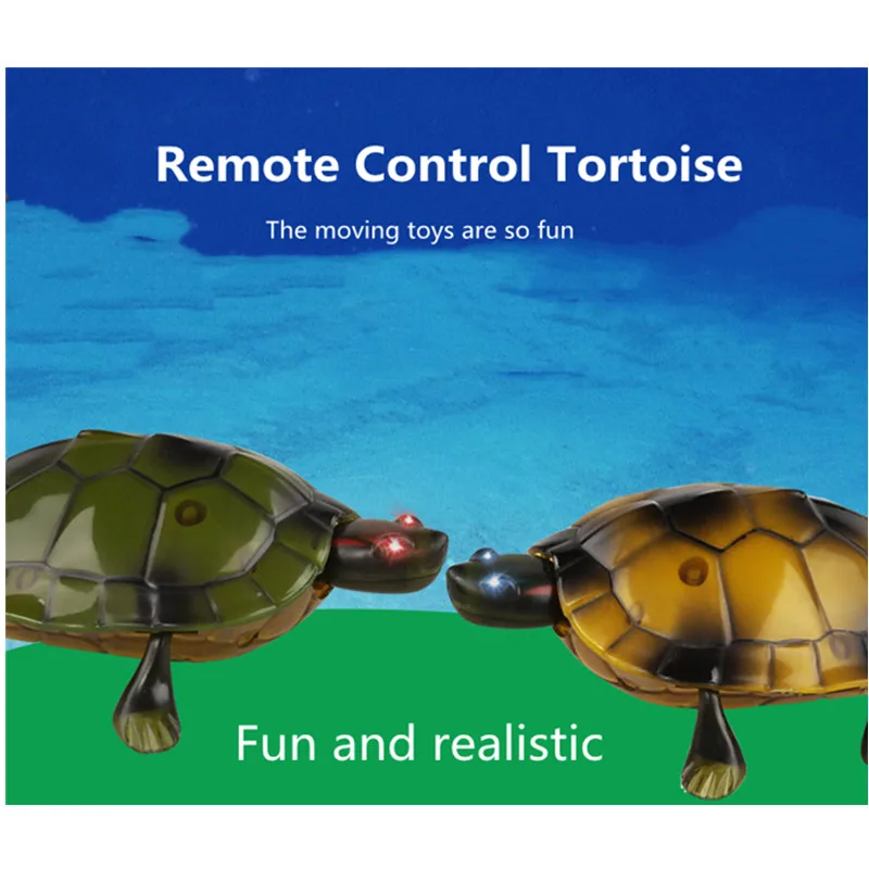 Funny Trick Animal pet High simulation sound light Walking Tortoise robot prank toy remote control Smart RC Turtle Animal Gift