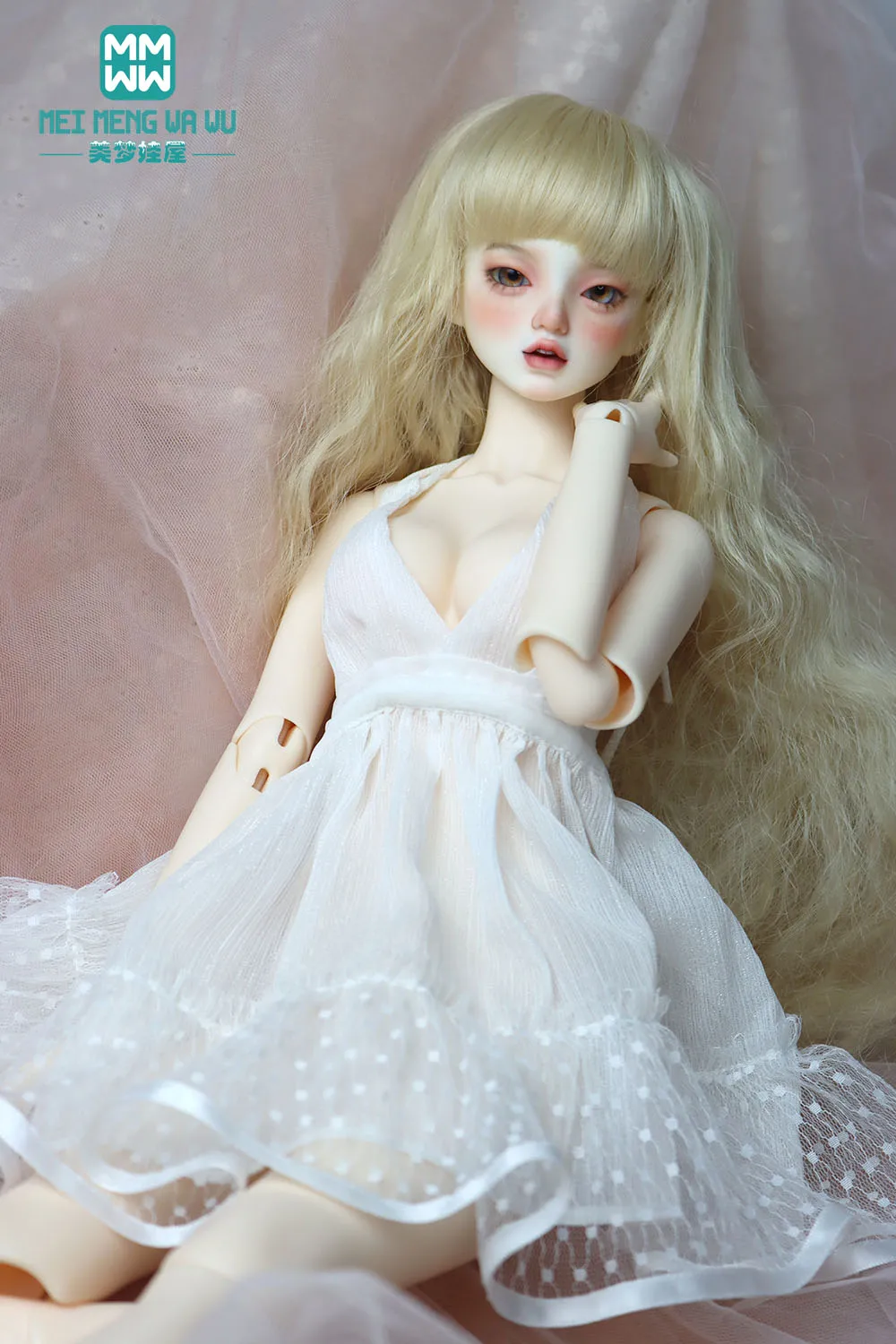 Vêtements de poupée BJD DD SD, poupée articulée, à la mode, robe dos nu, jupe à bretelles, cadeau pour fille, 1/3