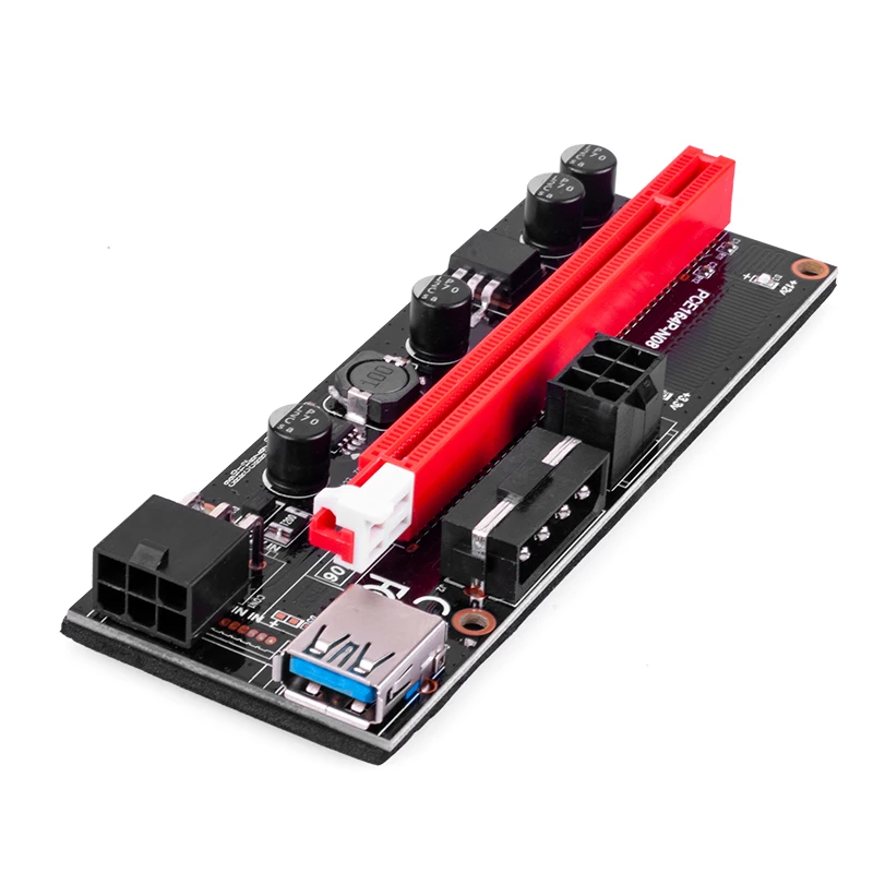 Newest VER009 USB 3.0 PCI-E Riser VER 009S Express 1X 4x 8x 16x Extender Riser cabo Adapter Card SATA 15pin to 6 pin Power Cable