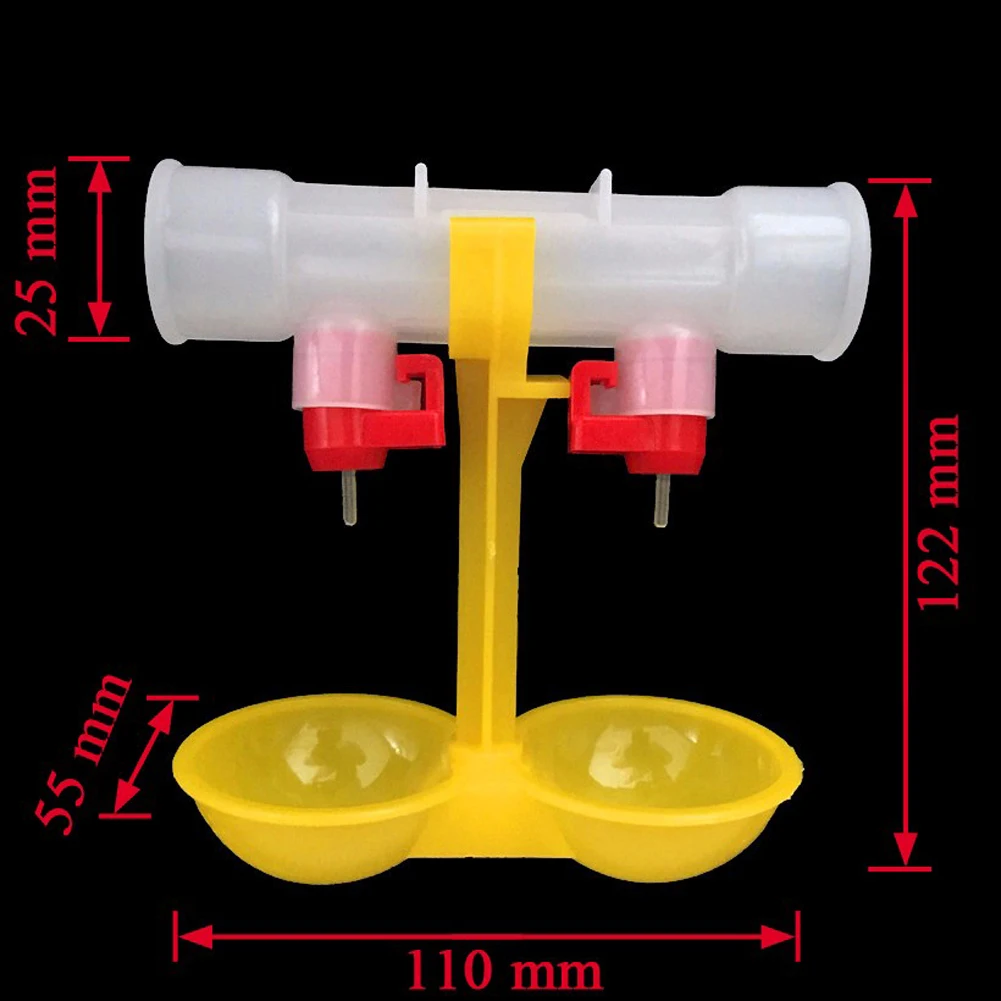 Double Outlet Drinking Hanging Chickens Cups Nipple Drinker Poultry Waterer Feeding Supplies Drinkers for Chickens 1pc