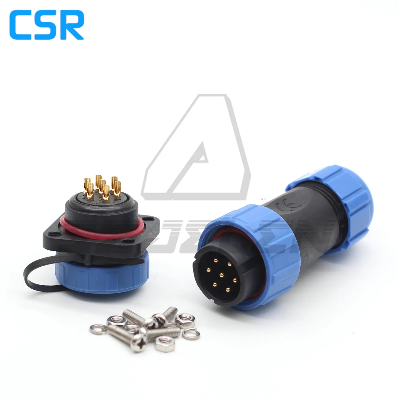 SP21 IP68 Waterproof Connector 7pin Plug And Socket  Male Female 7 Pin Power Cable Connector