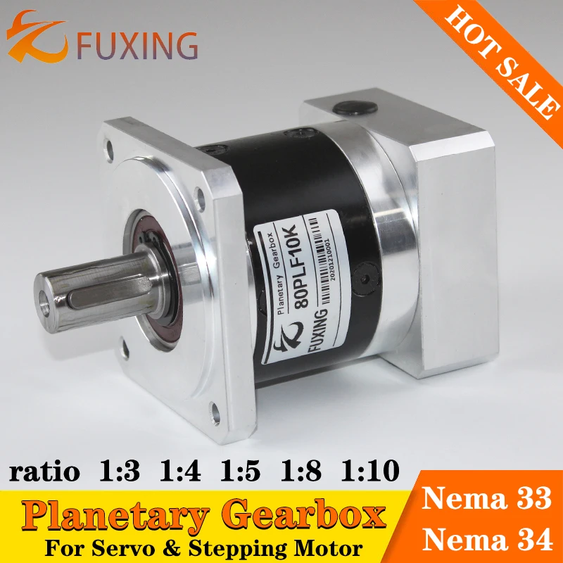 80PLF Ratio10:1 8:1 5:1 4:1 3:1 Nema 33 34 Stepping Motor 80mm 750w 1kw Servo Motor Speed Reducer Precision Planetary Gearbox