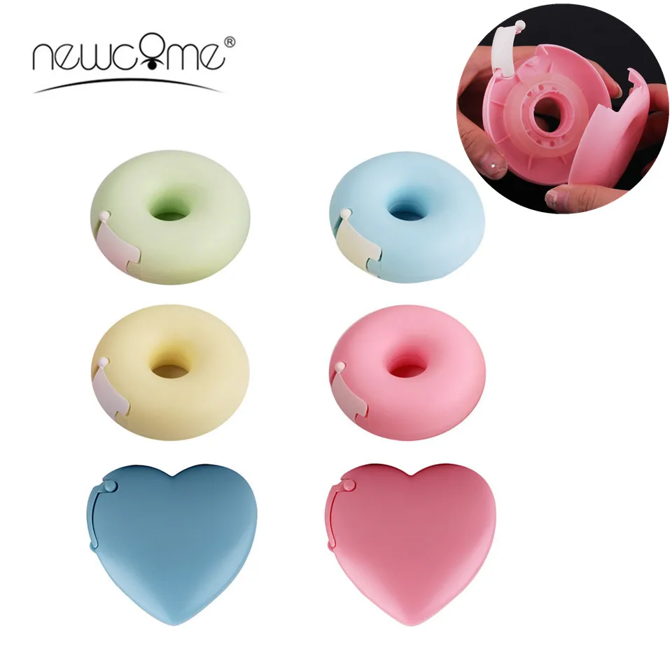 

NEWCOME Eyelash Extension Tape Round/Heart Shape Tapes Cutters Dispenser Adhesive Tape Holder Grafting Eyelash Makeup Tool