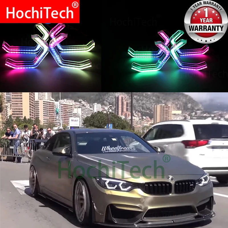 

for 2012-up BMW F30 3 Series Sedan Accessories RGBW Multi Color ICONIC M4 Style Crystal Angel Eyes Kit DRL