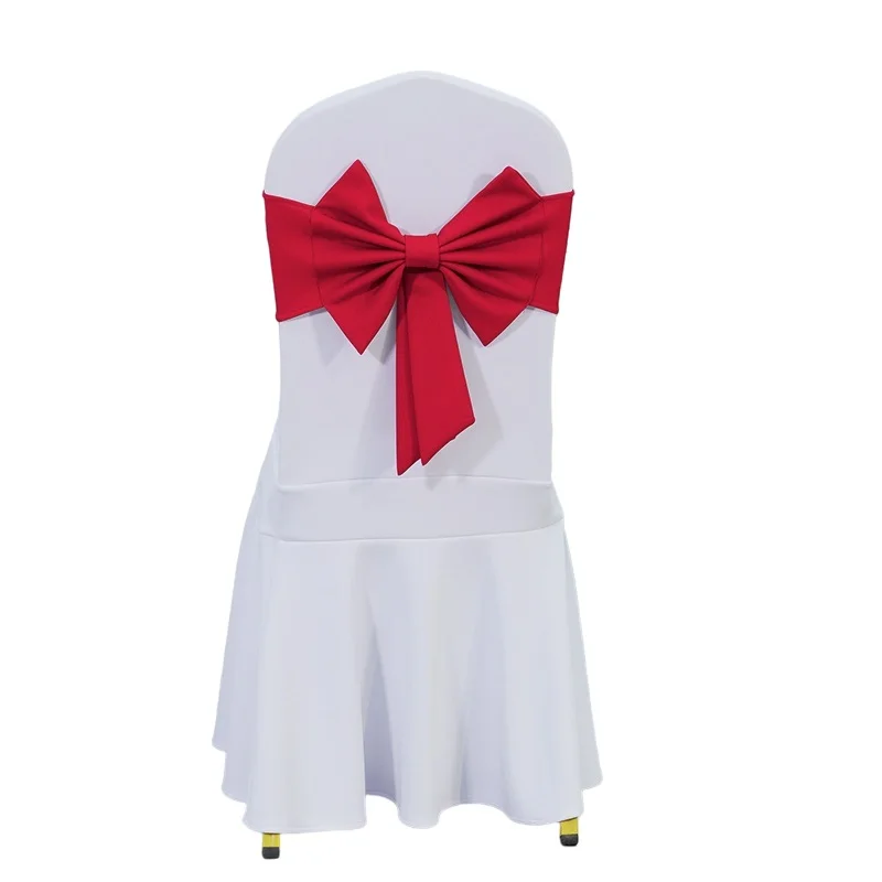 

High-End Thickening Free-Tie Back Flower Elastic Chair Cover Bowknots For Banquet Wedding Decoration Bowknots