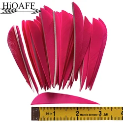 50Pcs 3Inch Water Shape Turkey Feather Pink Arrow Fletches Accessories Vanes Parabolic Hunting Fletching for Archery DIY