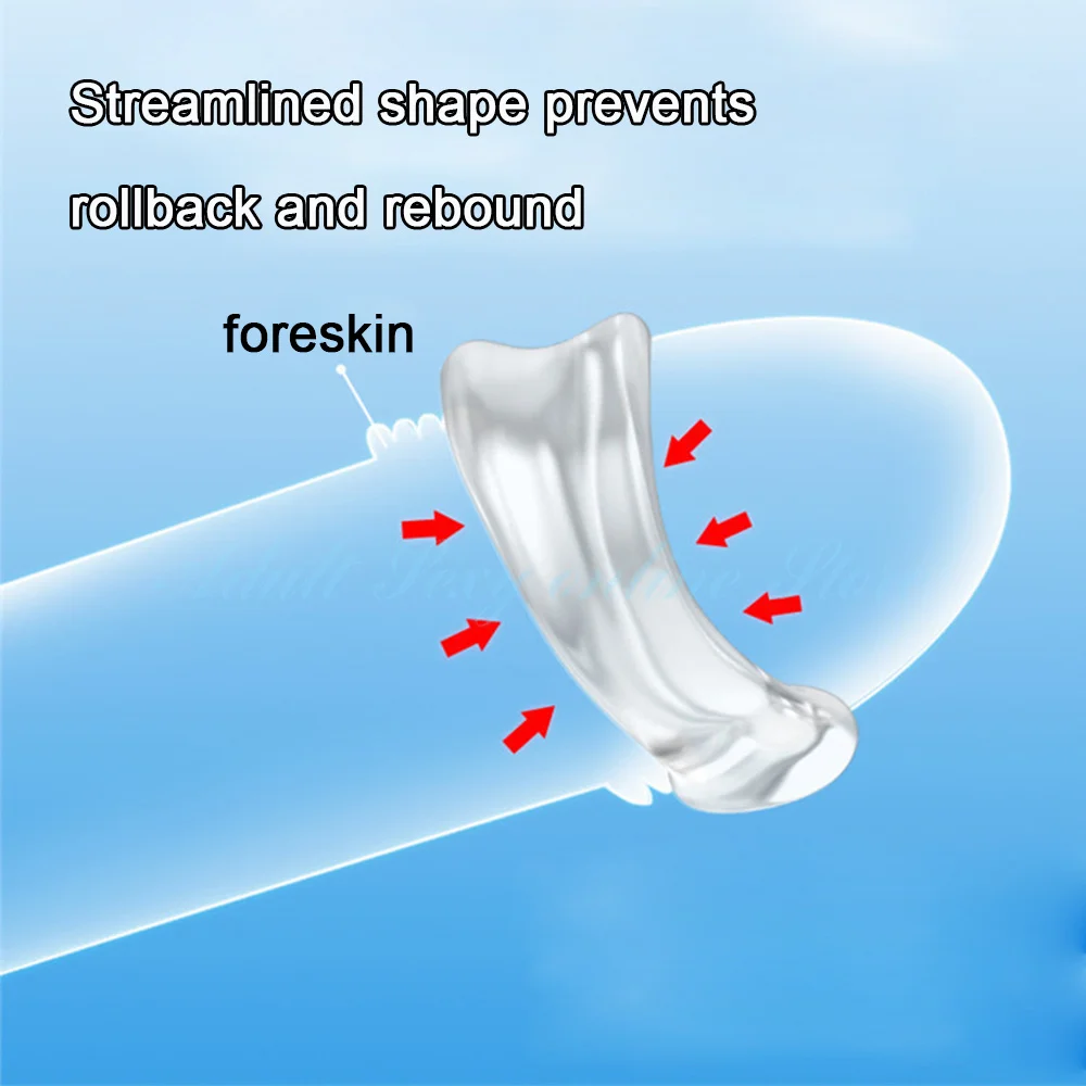 2PCS Reusable Foreskin Corrector for Men Sex Toys Cock Ring Delay Ejaculation Glans Training Penis Stretcher Sexshop